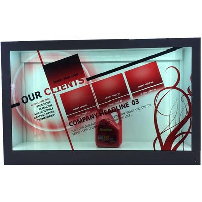 투명한 진열장 디스플레이 박스 디지털 신호를 광고하는 65 &quot; 4K LCD